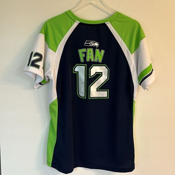 Seattle Seahawks Football Women’s Fan #12 Jersey Front Bling Accents Size XXL - Picture 8 of 11